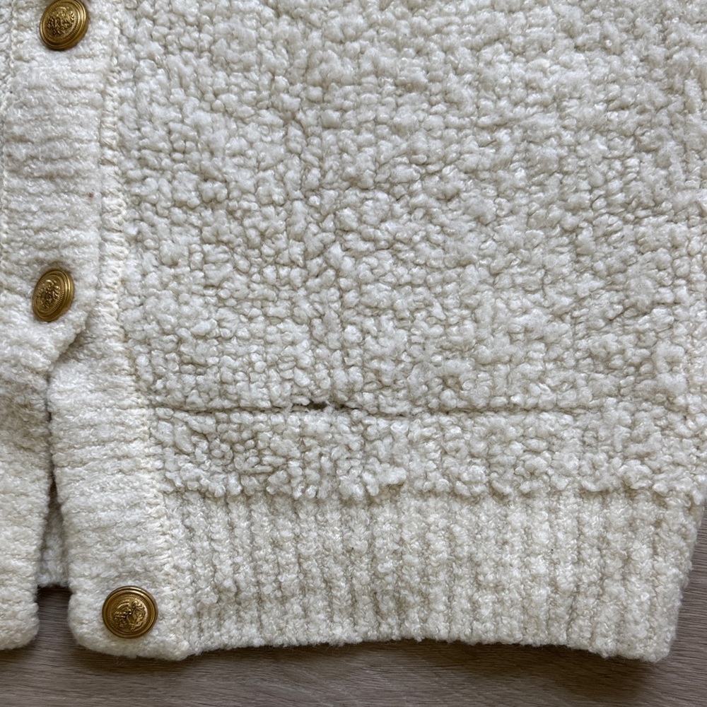 American Eagle Textured Cream Sweater with Gold Accents - Picture 3 of 3